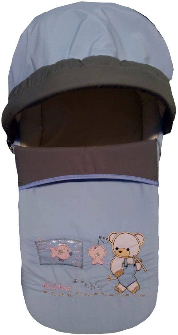 baby carrycot movable bed fish baby blue