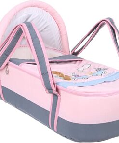 Mix and Max Embroidered Baby Carrycot ( Train Baby Pink color #111 )