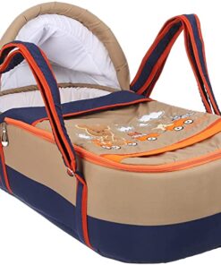 Mix and Max Embroidered Baby Carrycot ( Train Orange color #112 )