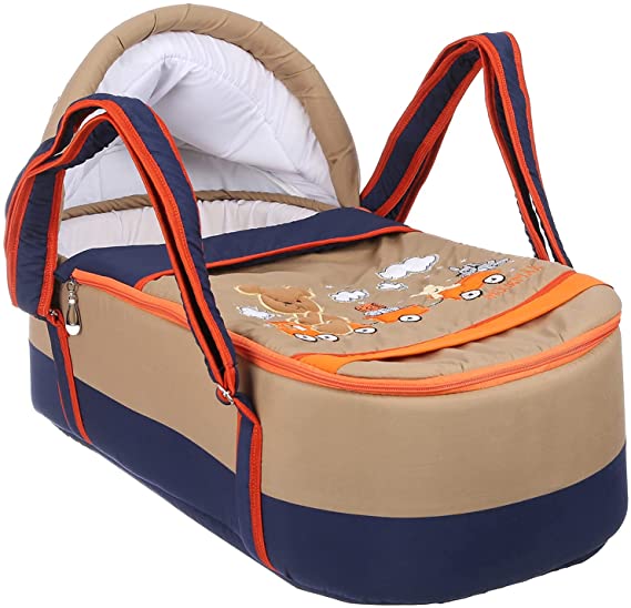 Mix and Max Embroidered Baby Carrycot ( Train Orange color #112 )