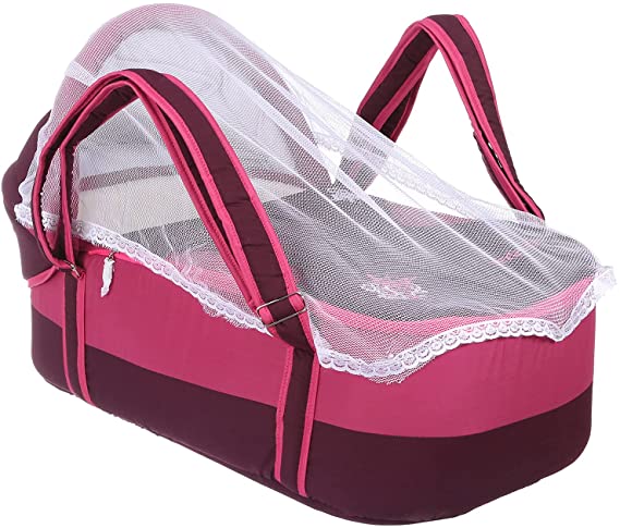 Mix and Max Embroidered Baby Carrycot ( Fly Fushia color #120 )