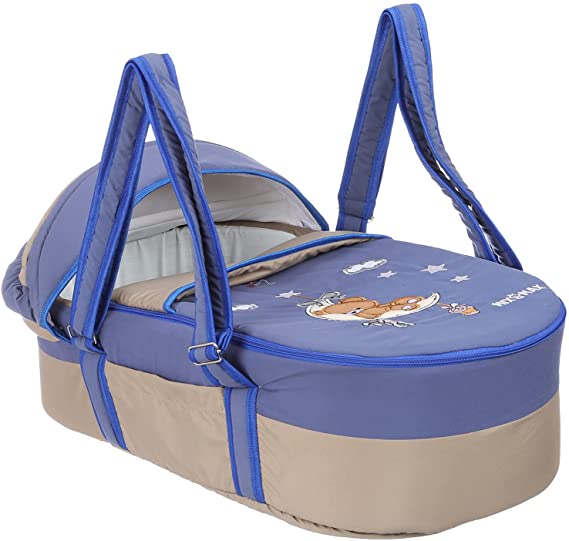 Mix and Max Embroidered Baby Carrycot ( Moon Blue #151 )