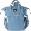 Mix & Max Leather Diaper Backpack bag ( Baby Blue #225 )