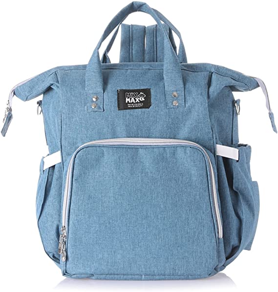 Mix & Max Leather Diaper Backpack bag ( Baby Blue #225 )