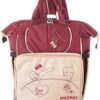 Mix & Max Leather Diaper Backpack bag with embroidery ( Home Beige #248 )