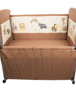 Mix & Max Multi Option Baby Large Iron Bed rocking (or fixed as desired) embroidered #550