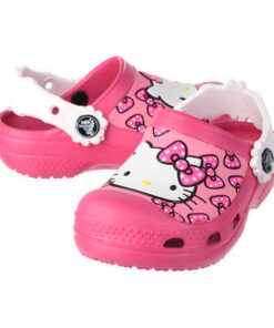Crocs Disney Cartoon Brand Unisex Kids Clog Shoes .. Size C6 to J3 #49 Fushia Kitty