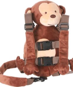 Mix & Max 2-in-1 Child Safety Harness deluxe Animal Shape backpack Cotton 100% - Brown Monkey