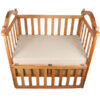 Red beech wood bed with mattress and drawers