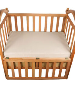 Red beech wood bed with mattress and drawers