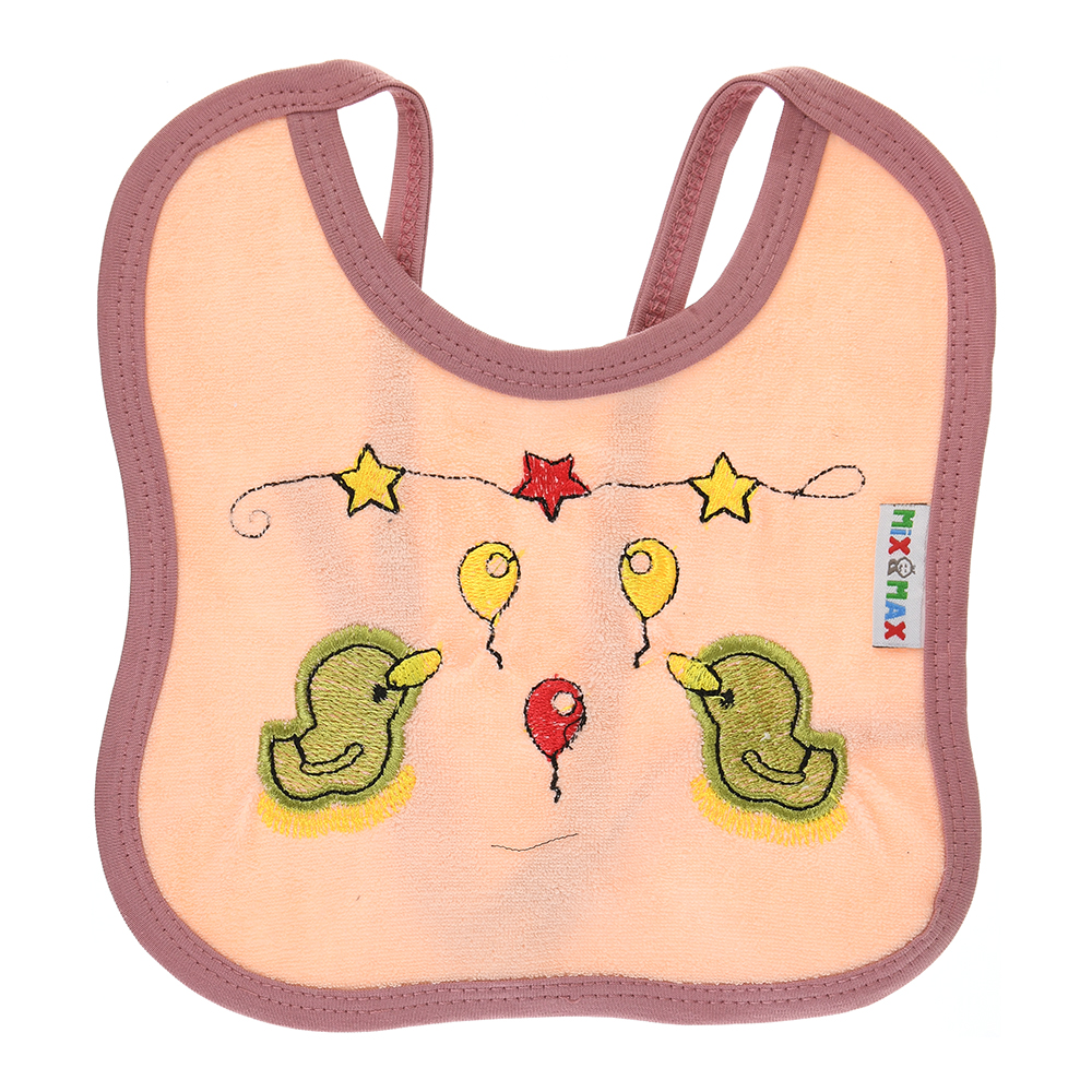 Mix &Max Multi-colors Bib with embroidery with diaper back Average size 27*19cm (2 Pieces) #902