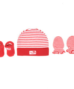 Mix & Max Baby Gift Set One size (Head Icecap+Sock+Hand Cover) Cotton 100% - Red new in town