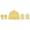 Mix & Max Baby Gift Set One size (Head Icecap+Sock+Hand Cover) Cotton 100% - Yellow