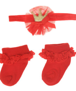 Mix & Max Baby Gift (2 Sets) One size ( Sock + Sortiet Microfiber Headband Elastic Makeup ) - 2 sets