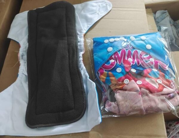 Reusable baby Washable Cloth Diapers with Adjustable Snap Buttons Multi Color Mix and Max - Image 2