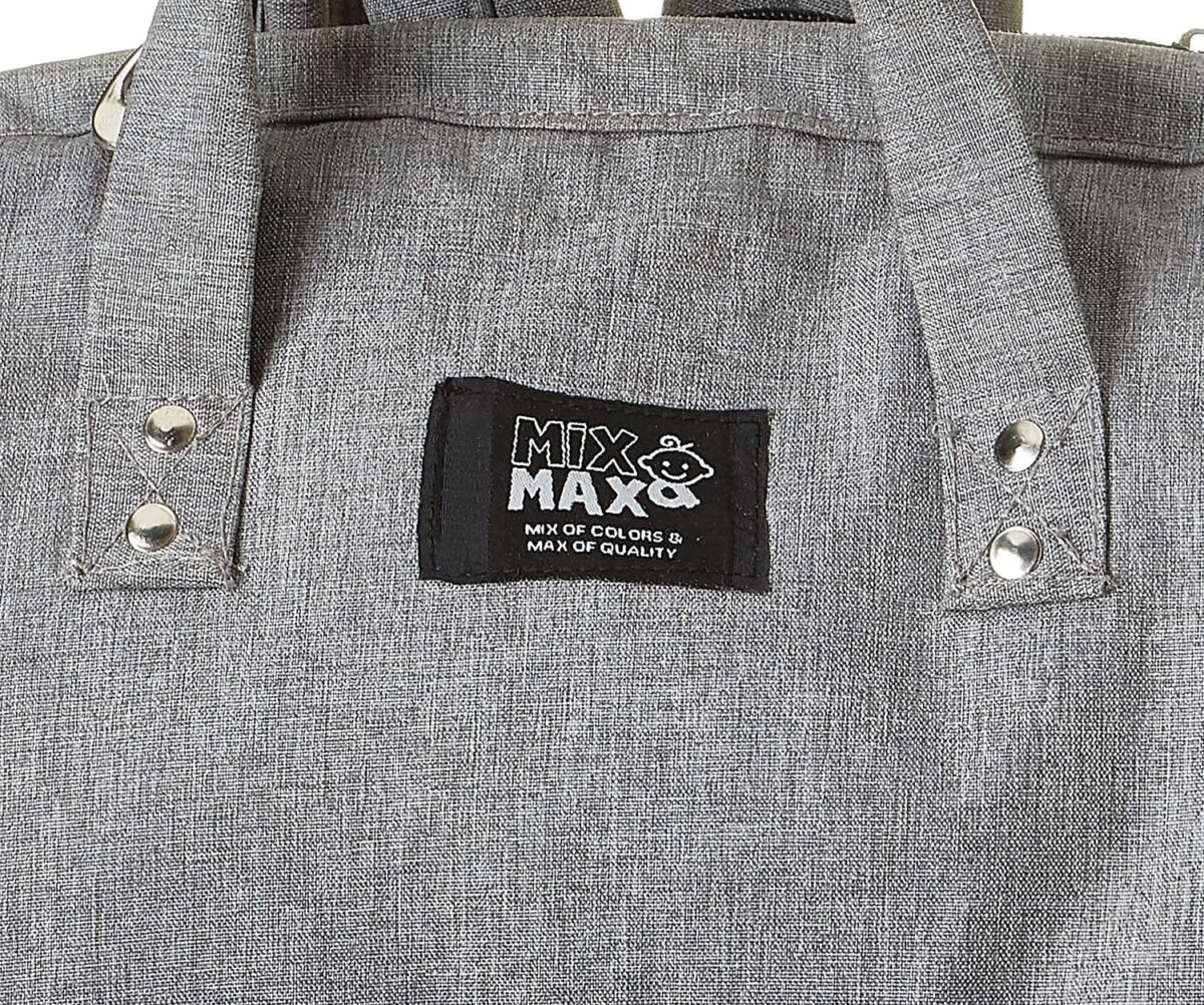 Leather Diaper Backpack bag ( Grey ) - Mix and Max - Colors: Beige, Black, Blue, and Fuchsia - Sizes: 0-9 M - Image 3