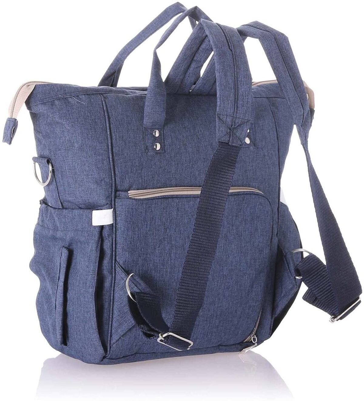 Leather Diaper Backpack bag ( Blue ) - Mix and Max - Colors: Beige, Black, and Fuchsia - Sizes: 0-9 M - Image 6