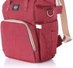 Leather Diaper Backpack bag ( Red ) - Mix and Max - Colors: Beige, Black, Blue, and Fuchsia - Sizes: 0-9 M - Image 2