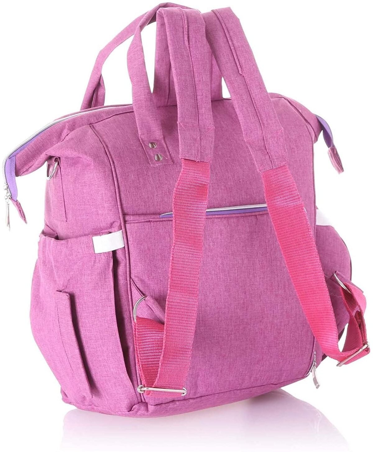 Leather Diaper Backpack bag ( Fushia ) - Mix and Max - Colors: Beige, Black, and Blue - Sizes: 0-9 M - Image 5
