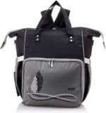 Leather Diaper Backpack bag with embroidery ( Tree Grey ) - Mix and Max - Colors: Beige, Black, Blue, and Fuchsia - Sizes: 0-9 M