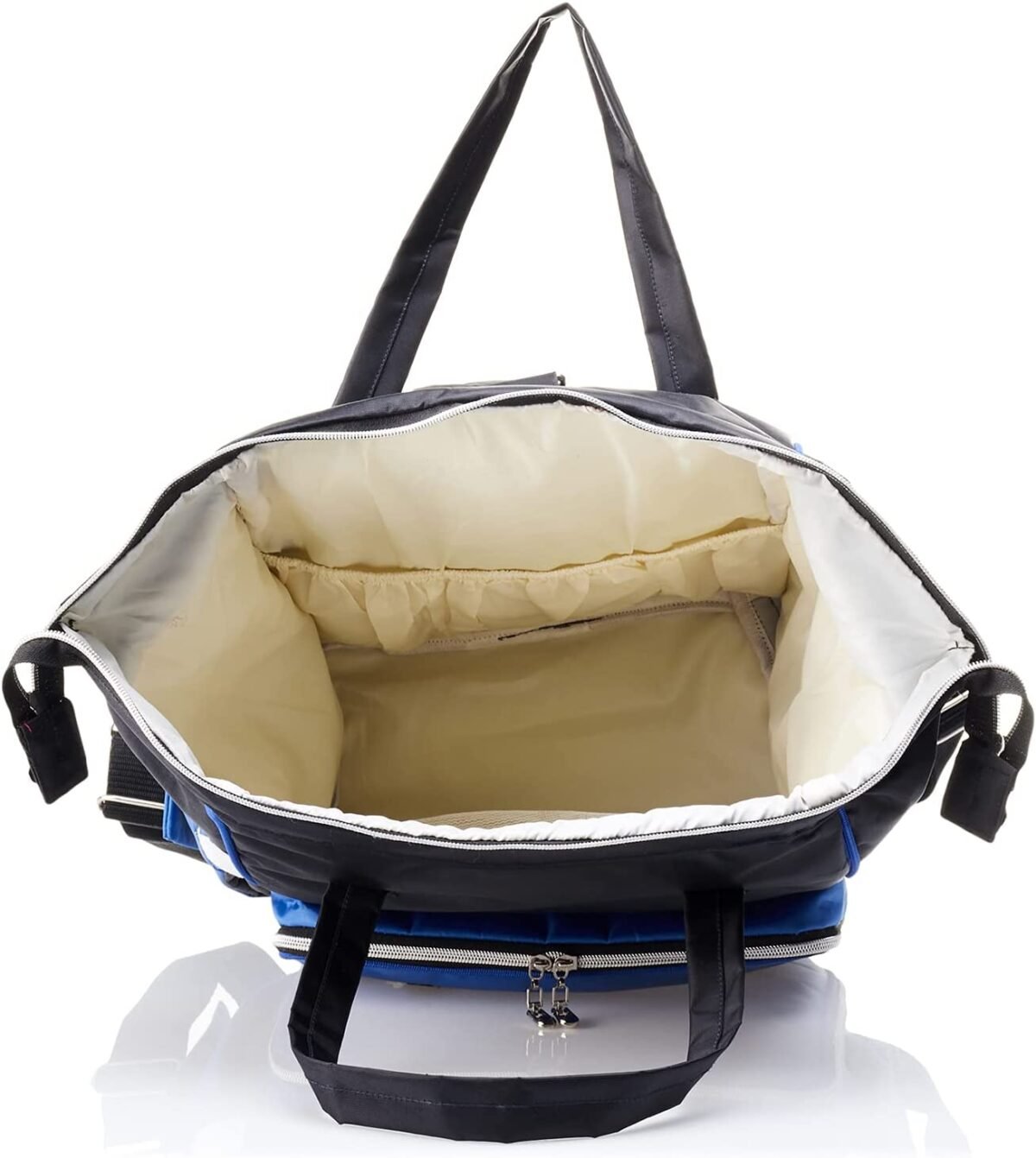 Leather Diaper Backpack bag with embroidery ( Tree Black ) - Mix and Max - Colors: Beige, Blue, and Fuchsia - Sizes: 0-9 M - Image 8