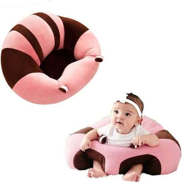 Baby Sitting Support Seat Sofa Plush Soft baby Learning to Sit Chair Keep Sitting Posture Comfortable for 3-16 Months washable Cotton 100% # 485 - Mix & Max - Colors: Blue, Brown, Fuchsia, and Grey - Sizes: 0-18 M