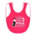 Multi-colors Printed Bib with diaper back size 38*29cm (2 Pieces) Girl g - Mix and Max - Colors: Fuchsia, Grey, and Light Blue - Sizes: 0-18 - Image 15