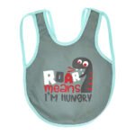 Multi-colors Printed Bib with diaper back size 38*29cm (2 Pieces) Boys b - Mix and Max - Colors: Fuchsia, Grey, and Light Blue - Sizes: 0-18 - Image 2