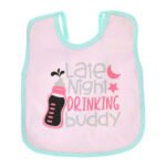 Multi-colors Printed Bib with diaper back size 38*29cm (2 Pieces) Girl g - Mix and Max - Colors: Fuchsia, Grey, and Light Blue - Sizes: 0-18 - Image 62