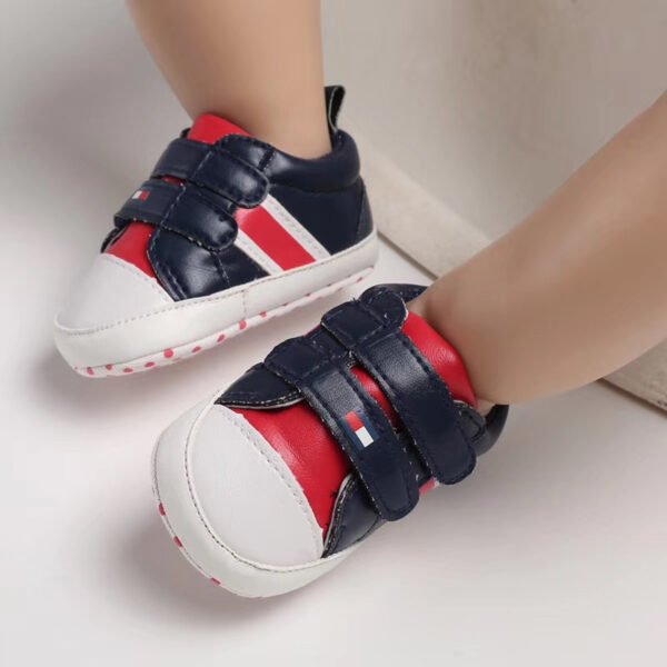 Baby Shoes 3 Sizes 1/2/3 (from Zero to 18 Months) # 633 - Mix and Max - Colors: Blue and White - Sizes: 3 M to 6 M 11 cm, 6 M to 9 M 12 cm, 9 to 12 M 13 cm