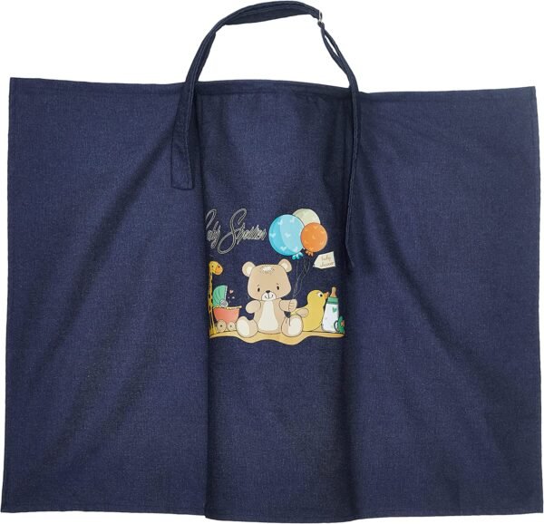 Nursing Baby Apron Cover for Breastfeeding Comfortable with Privacy mosquito Net Window Play Bear Jeans Mix and Max