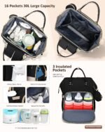 Premium Mum Diaper Backpack – Stylish Multi-Pocket Baby Travel Bag - Mix and Max - Grey and Black1 - Image 3