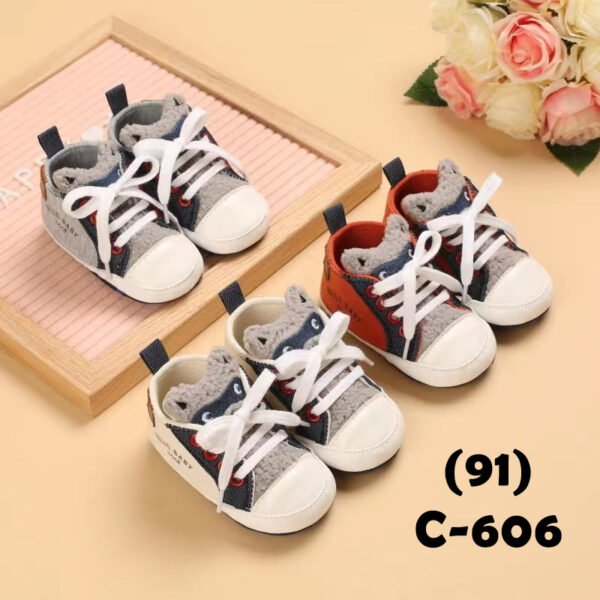 Baby Shoes 3 Sizes 1/2/3 (from Zero to 18 Months) #C606 - Mix and Max - Sizes: 0-6 M 11cm, 6-12 M 12cm, 12-18 M 13cm