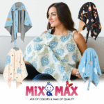 Nursing Baby Apron Cover for Breastfeeding Comfortable for Privacy with mosquito Net Window Light Blue Color Mix and Max