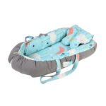 Baby Nest Bed for Newborns Portable Baby Lounger and Sleep Pod Light Blue Mix and Max - Image 4