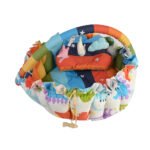 Baby Nest with Soft Toys and Mosquito Net Comfortable Infant Sleeping Bed Multi color Mix and Max