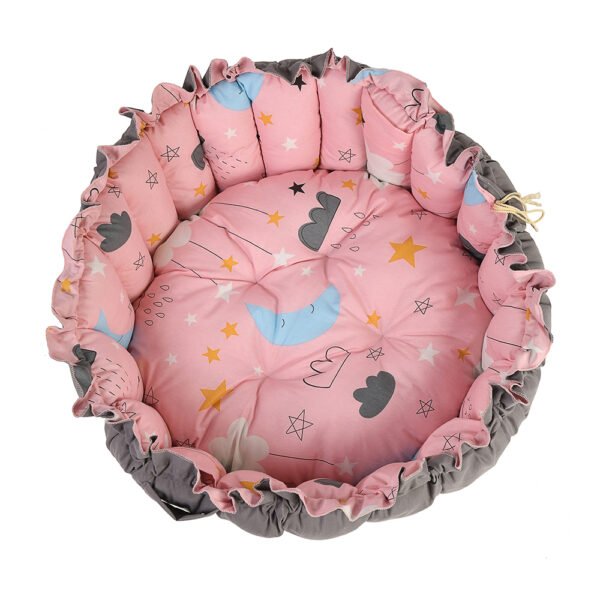 Baby Nest with Soft Toys and Mosquito Net – Comfortable Infant Sleeping Bed Pinky color Mix and Max - Image 11