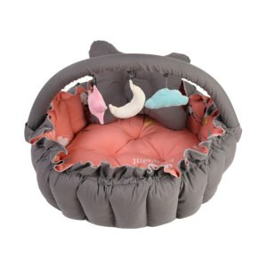 Baby Nest with Soft Toys and Mosquito Net – Comfortable Infant Sleeping Bed simon color Mix and Max