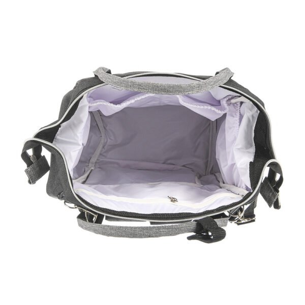 Premium Elegant Mum Large Diaper Backpack bag waterproof - Mix and Max - Grey and Black - Image 9