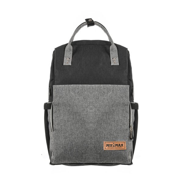 Premium Elegant Mum Large Diaper Backpack bag waterproof multifunction SET 4 in 1 - Mix and Max - Black and Grey 2 - Image 3