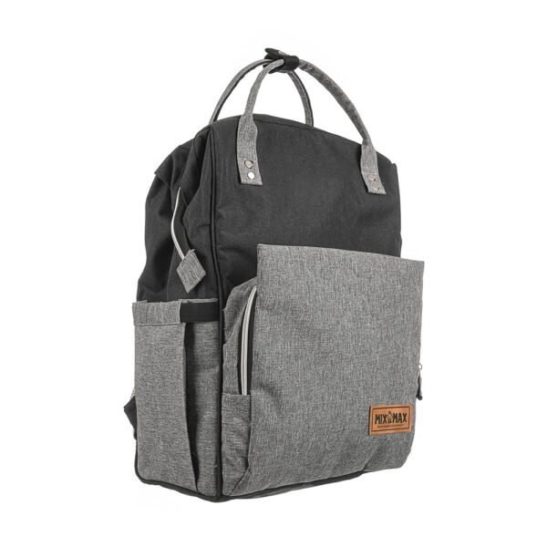 Premium Elegant Mum Large Diaper Backpack bag waterproof multifunction SET 4 in 1 - Mix and Max - Black and Grey 2 - Image 5