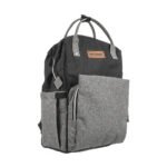 Premium Elegant Mum Large Diaper Backpack bag waterproof - Mix and Max - Grey and Black2