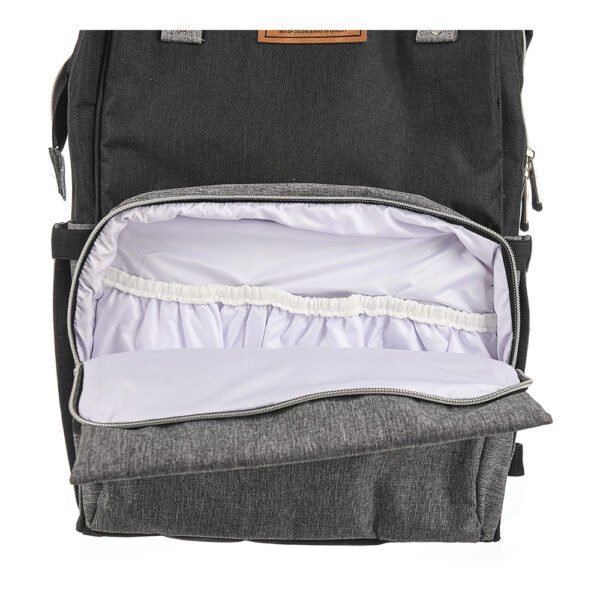 Premium Elegant Mum Large Diaper Backpack bag waterproof multifunction SET 4 in 1 - Mix and Max - Black and Grey 2 - Image 11