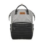 Premium Mum Diaper Backpack – Stylish Multi-Pocket Baby Travel Bag - Mix and Max - Grey and Black1