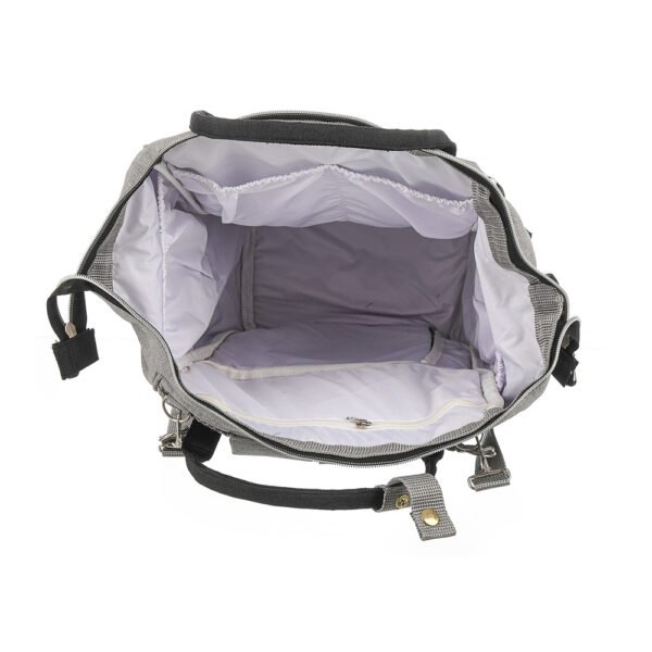 Premium Elegant Mum Large Diaper Backpack bag waterproof multifunction SET 4 in 1 - Mix and Max - Grey and Black - Image 12
