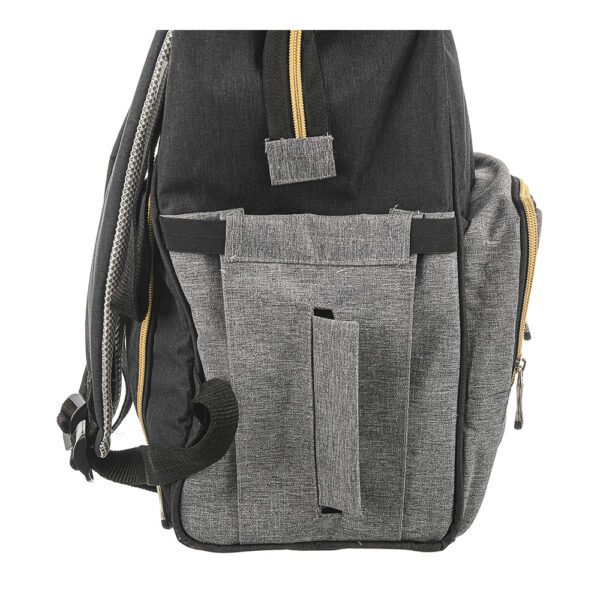 Premium Elegant Mum Large Diaper Backpack bag waterproof - Mix and Max - Grey and Black - Image 6