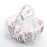 Baby Nest with Soft Toys and Mosquito Net – Comfortable Infant Sleeping Bed multi color Mix and Max