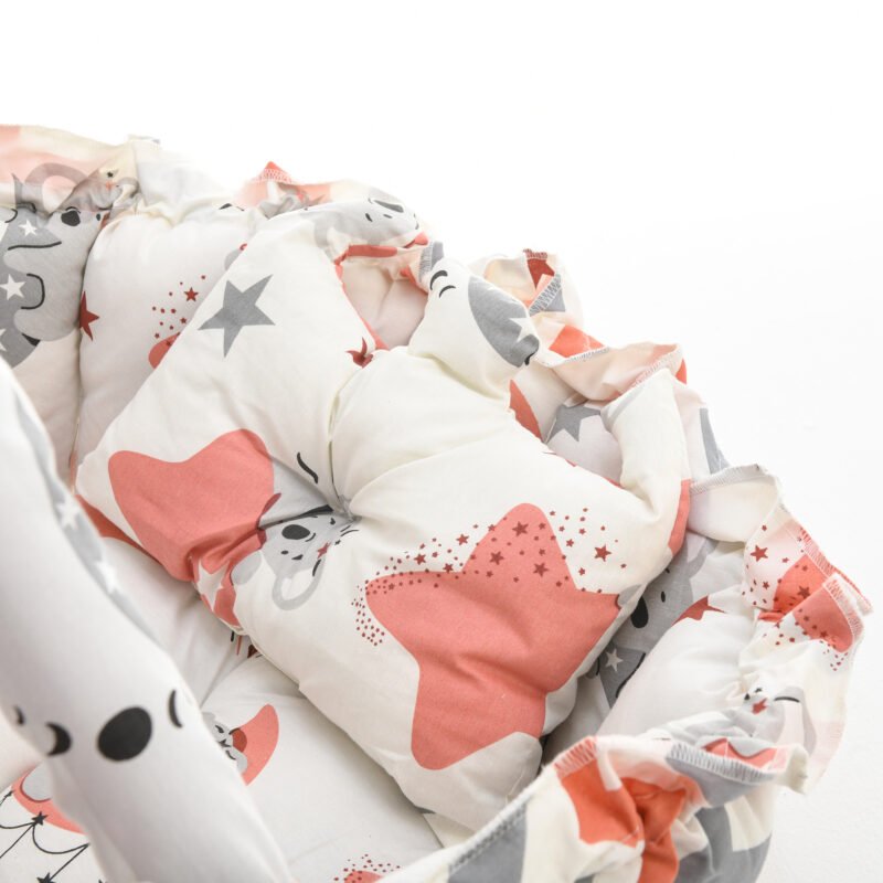 Baby Nest with Soft Toys and Mosquito Net – Comfortable Infant Sleeping Bed multi color Mix and Max - Image 4