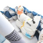 Baby Nest with Soft Toys and Mosquito Net – Comfortable Infant Sleeping Bed blue white color Mix and Max - Image 2