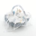 Baby Nest with Soft Toys and Mosquito Net – Comfortable Infant Sleeping Bed blue white color Mix and Max - Image 3